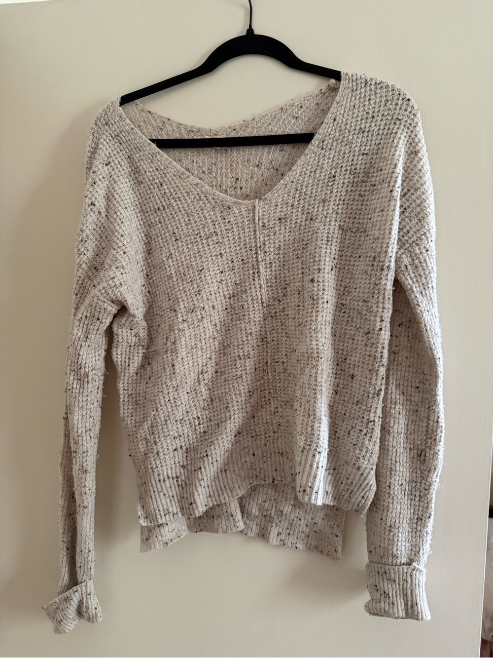Everyday V-Neck Knit Sweater in Oatmeal